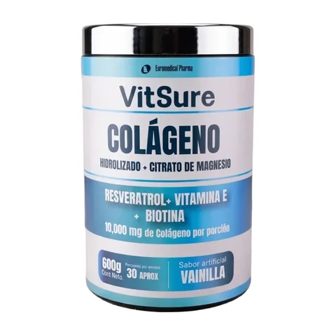 Tarro de VitSure Colágeno Hidrolizado + Citrato de Magnesio 600 g